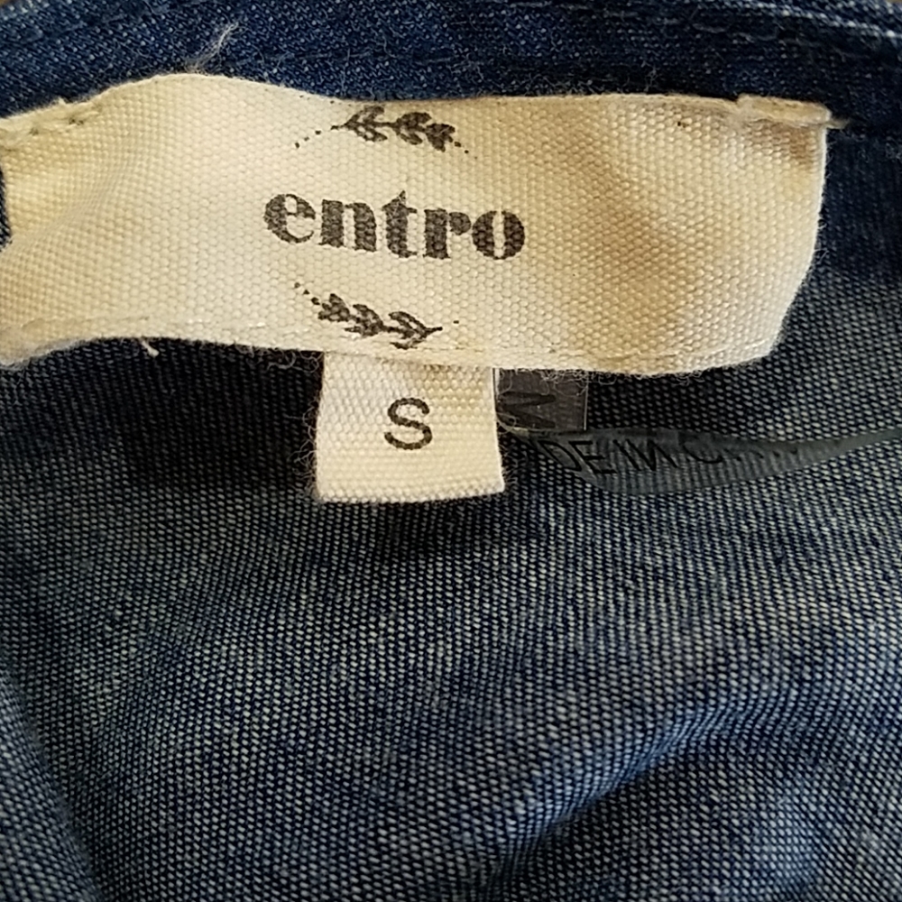 GUC entro Denim Embroidered Top Size Small - Picture 4 of 6